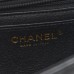CC Lambskin Quilted Mini Top Handle Rectangular Flap in Black