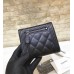 cc CO-CO Boy Flap Card Holder 11cm/4.3in Silver Hardware For Women Black
