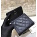cc CO-CO Boy Flap Card Holder 11cm/4.3in Silver Hardware For Women Black