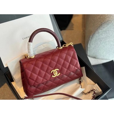 CC coco handle caviar leather size : 23*13cm