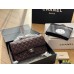 Cc CF 25 white caviar leather silver chain