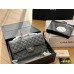Cc CF 25 white caviar leather silver chain