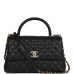CC Small Coco Handle Flap Bag Black Caviar Light Gold Hardware
