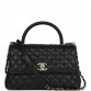 CC Small Coco Handle Flap Bag Black Caviar Light Gold Hardware