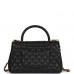 CC Small Coco Handle Flap Bag Black Caviar Light Gold Hardware