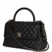 CC Small Coco Handle Flap Bag Black Caviar Light Gold Hardware