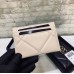 cc CO-CO 19 Card Holder Wallet 11cm/4.3in Gold Toned Hardware For Women Beige