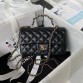 cc 23K AS2431 Mini flap Lambskin bag with top handle Black/white