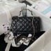 cc 23K AS2431 Mini flap Lambskin bag with top handle Black/white
