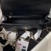 cc 23K AS2431 Mini flap Lambskin bag with top handle Black/white
