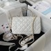 cc 23K AS2431 Mini flap Lambskin bag with top handle Black/white