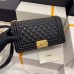 CC A67086 Boy Handbag Black Lambskin Leather Gold
