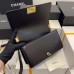 CC A67086 Boy Handbag Black Lambskin Leather Gold