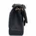 CC Small Classic Double Flap Navy Lambskin Light Gold Hardware