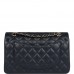 CC Small Classic Double Flap Navy Lambskin Light Gold Hardware