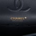 CC Small Classic Double Flap Navy Lambskin Light Gold Hardware