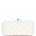 CC Pearl Crush Mini Square Flap Bag White Lambskin Light Gold Hardware