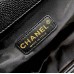 CC 25.5cm Boy Handbag Black Grained Calfskin Gold Tone Metal Caviar leather