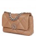 CC Medium 19 Flap Bag Beige Calfskin Mixed Hardware