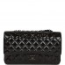 CC Medium Classic Double Flap Bag SO Black Crumpled Calfskin Black Hardware