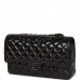 CC Medium Classic Double Flap Bag SO Black Crumpled Calfskin Black Hardware