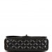CC Medium Classic Double Flap Bag SO Black Crumpled Calfskin Black Hardware