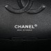 CC Medium Classic Double Flap Bag SO Black Crumpled Calfskin Black Hardware