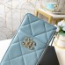 cc 19 Matelasse Phone and Card Case Light Blue Bag For Women 19cm/7.5in