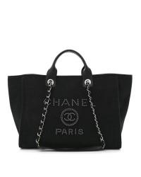 cc Canvas Pearl Medium Deauville Tote Black