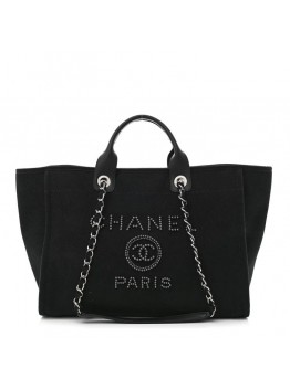 cc Canvas Pearl Medium Deauville Tote Black
