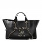 cc Caviar Medium Studded Deauville Tote Black