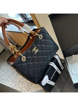 Cc new arrival vintage tote bag caviar leather size: 27cm