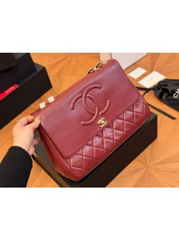 CC vintage jumbo red bag size : 34.23cm