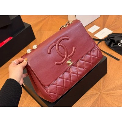 CC vintage jumbo red bag size : 34.23cm