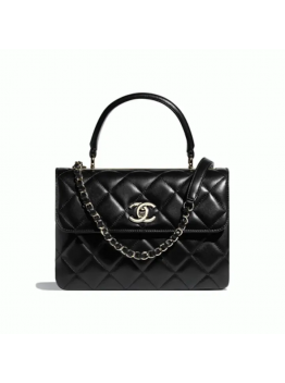 CC Lambskin & Gold-Tone Metal Black