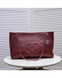 CC Soft Calfskin Shopping Bag Top Handle red/white