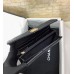 cc CO-CO Long Flap Wallet 19.5cm/7.7in Gold Hardware For Women Black