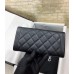 cc CO-CO Long Flap Wallet 19.5cm/7.7in Gold Hardware For Women Black