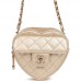 CC In Love Heart Clutch with Chain Gold Lambskin Light Gold