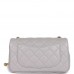 CC Pearl Crush Mini Rectangular Flap Bag Light Grey Lambskin Antique Gold Hardware