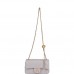 CC Pearl Crush Mini Rectangular Flap Bag Light Grey Lambskin Antique Gold Hardware