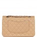 CC Medium Classic Double Flap Bag Beige Lambskin Silver Hardware