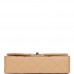 CC Medium Classic Double Flap Bag Beige Lambskin Silver Hardware