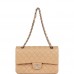 CC Medium Classic Double Flap Bag Beige Lambskin Silver Hardware