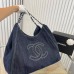 CC DARK BLUE DENIM XL GIANT COCO CABAS TOTE BAG