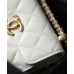 cc CO-CO Clutch With Chain 9.5cm/3.7in Gold Toned Hardware For Women White