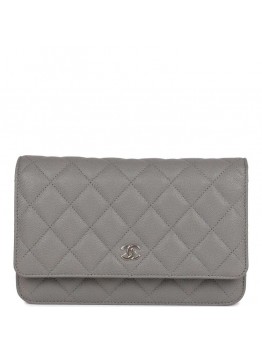 CC Wallet on Chain WOC Grey Caviar Light Gold Hardware