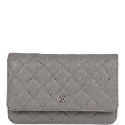 CC Wallet on Chain WOC Grey Caviar Light Gold Hardware