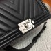 CC 25cm Boy Handbag Calfskin Silver Tone Metal Black