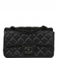 CC Mini Rectangular Flap Bag SO Black Lambskin Black Hardware for MR
